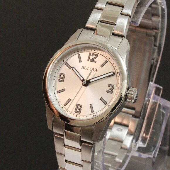 Bulova Casual Ladies Watch Silver Dial Arabic Numerals Stainless Bracelet 28mm - Picture 7 of 11